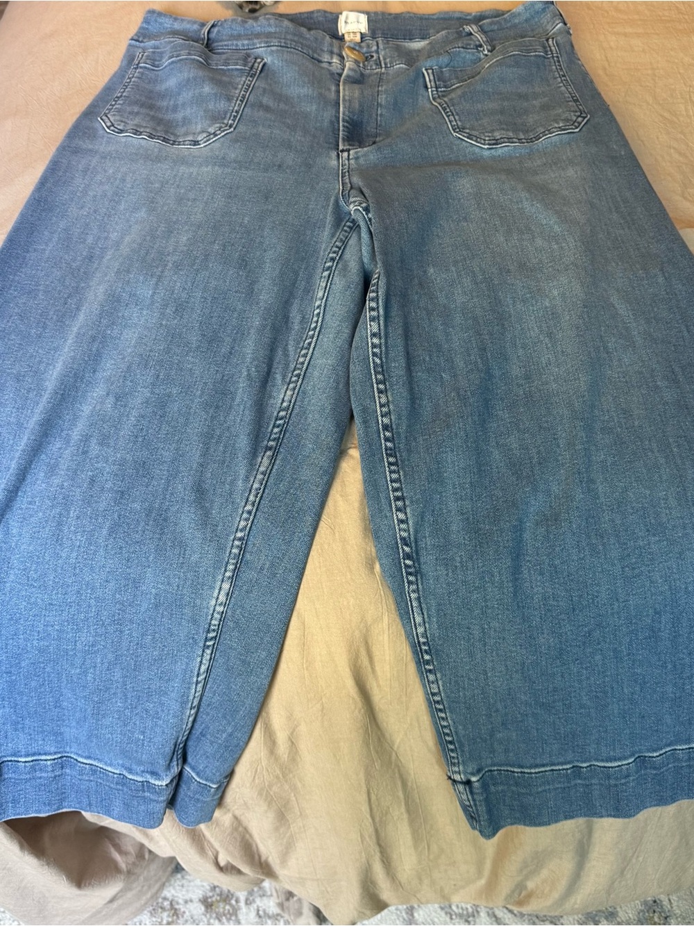 Anthropologie Straight-Leg Jeans in Mid Blue Wash